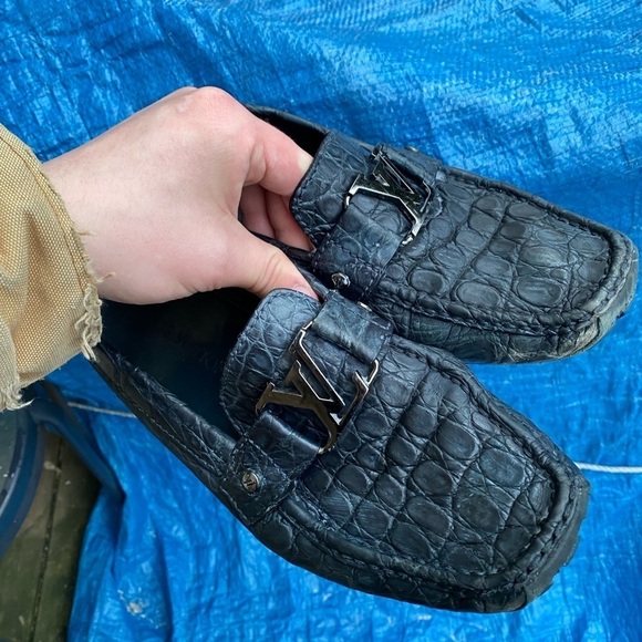 Authentic Louis Vuitton Monte Carlo Crocodile Skin Shoes Size 8 - Picture 16 of 16